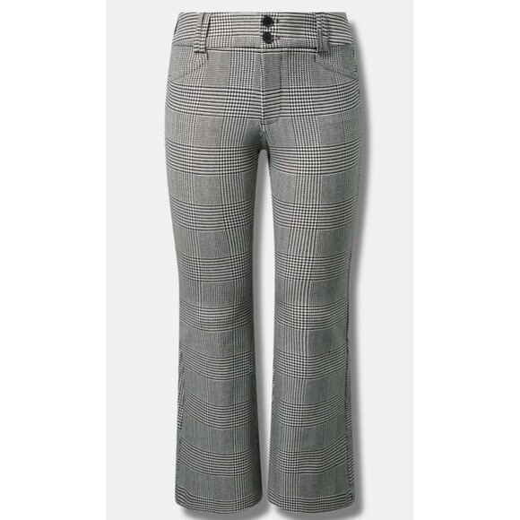 Torrid Black & White Plaid Trouser A-Line Flare Ponte Pant Plus Size 22 R - Picture 5 of 16